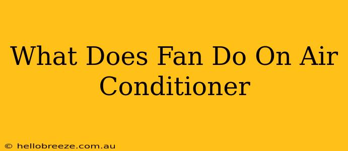 What Does Fan Do On Air Conditioner