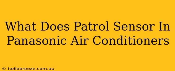 What Does Patrol Sensor In Panasonic Air Conditioners