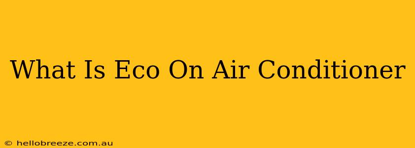 What Is Eco On Air Conditioner