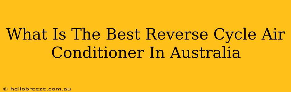 What Is The Best Reverse Cycle Air Conditioner In Australia