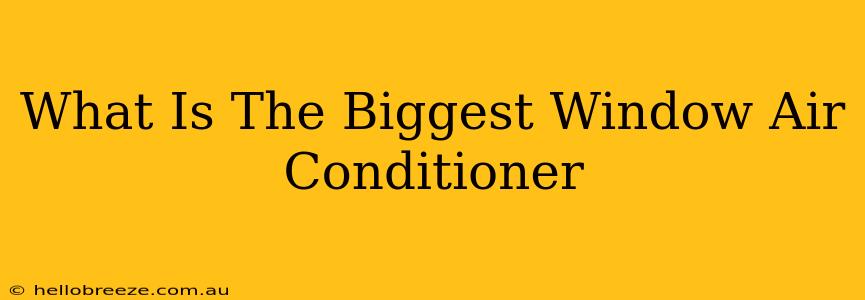 What Is The Biggest Window Air Conditioner