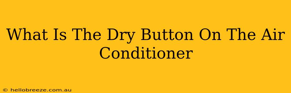 What Is The Dry Button On The Air Conditioner