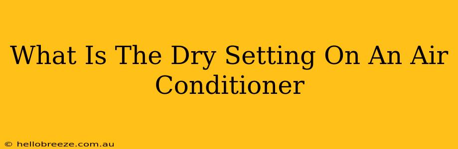 What Is The Dry Setting On An Air Conditioner