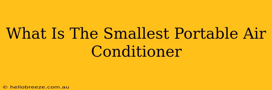 What Is The Smallest Portable Air Conditioner