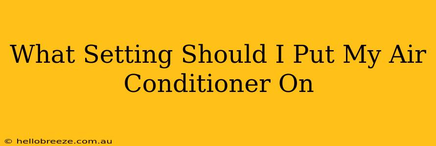 What Setting Should I Put My Air Conditioner On