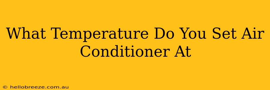 What Temperature Do You Set Air Conditioner At