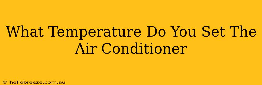 What Temperature Do You Set The Air Conditioner