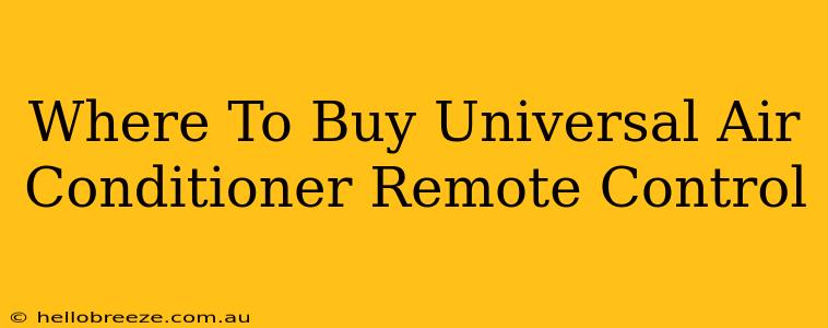 Where To Buy Universal Air Conditioner Remote Control