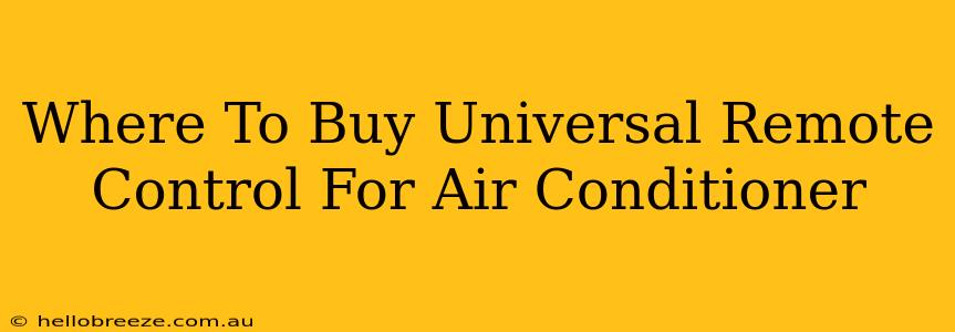 Where To Buy Universal Remote Control For Air Conditioner