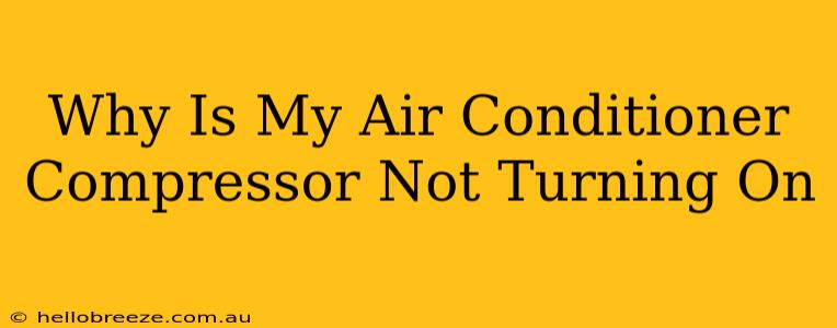 Why Is My Air Conditioner Compressor Not Turning On