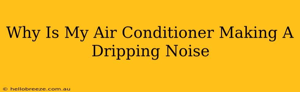 Why Is My Air Conditioner Making A Dripping Noise