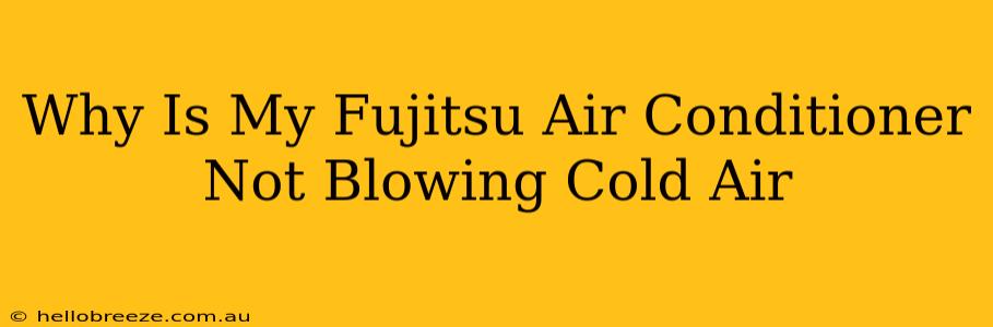 Why Is My Fujitsu Air Conditioner Not Blowing Cold Air