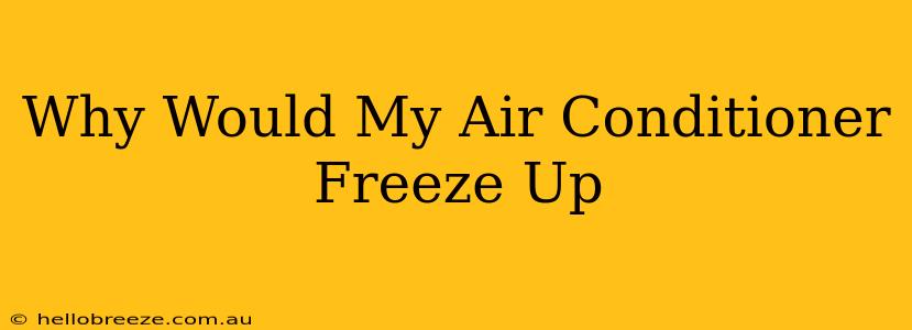 Why Would My Air Conditioner Freeze Up