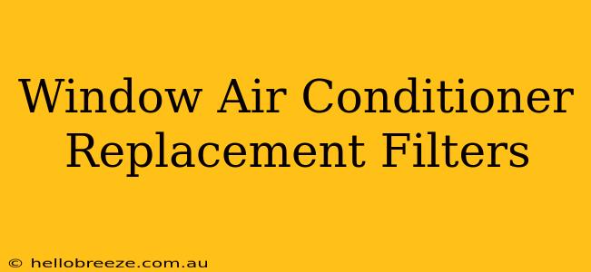 Window Air Conditioner Replacement Filters