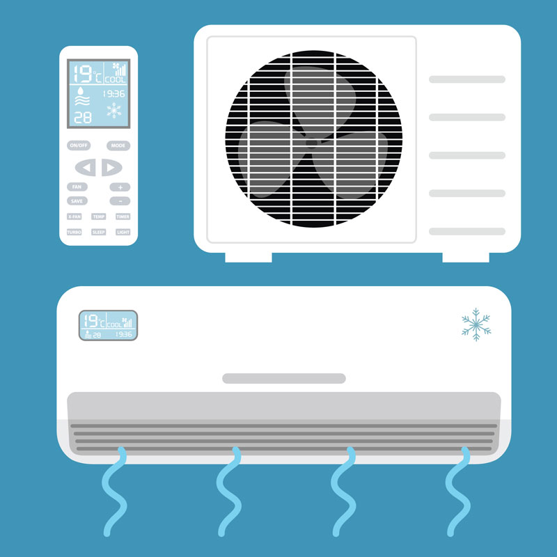 How does a wall-mounted air conditioner work?